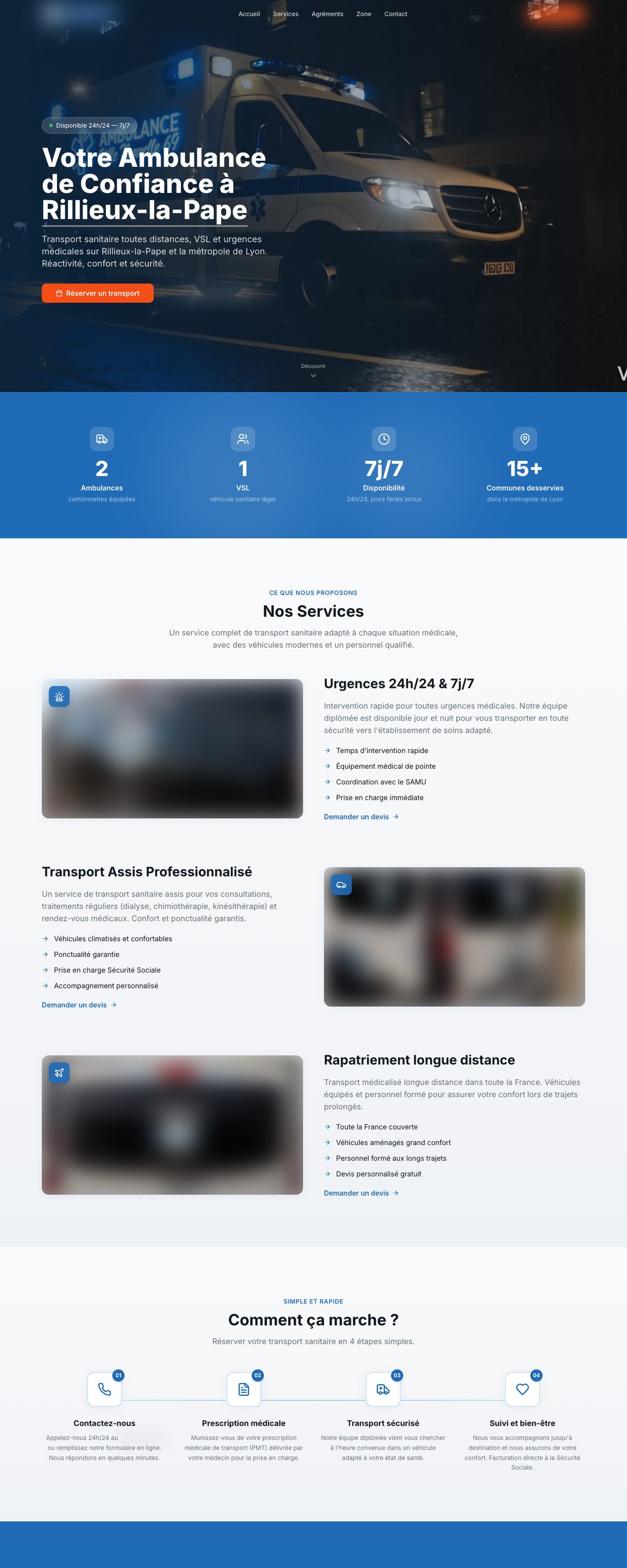 Site réalisé pour : ambulances & vsl