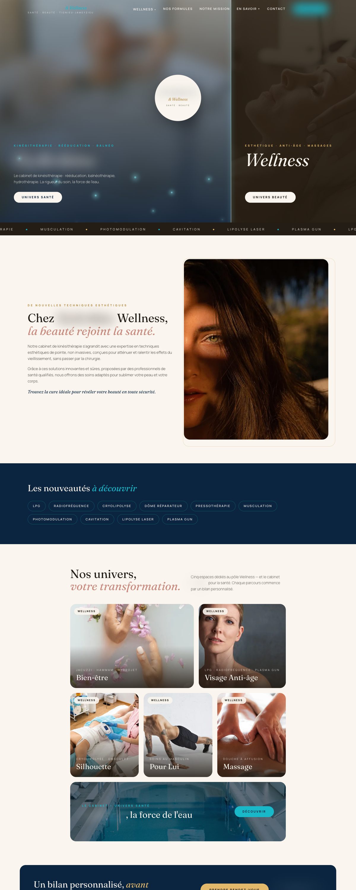 Site réalisé pour : institut de soins