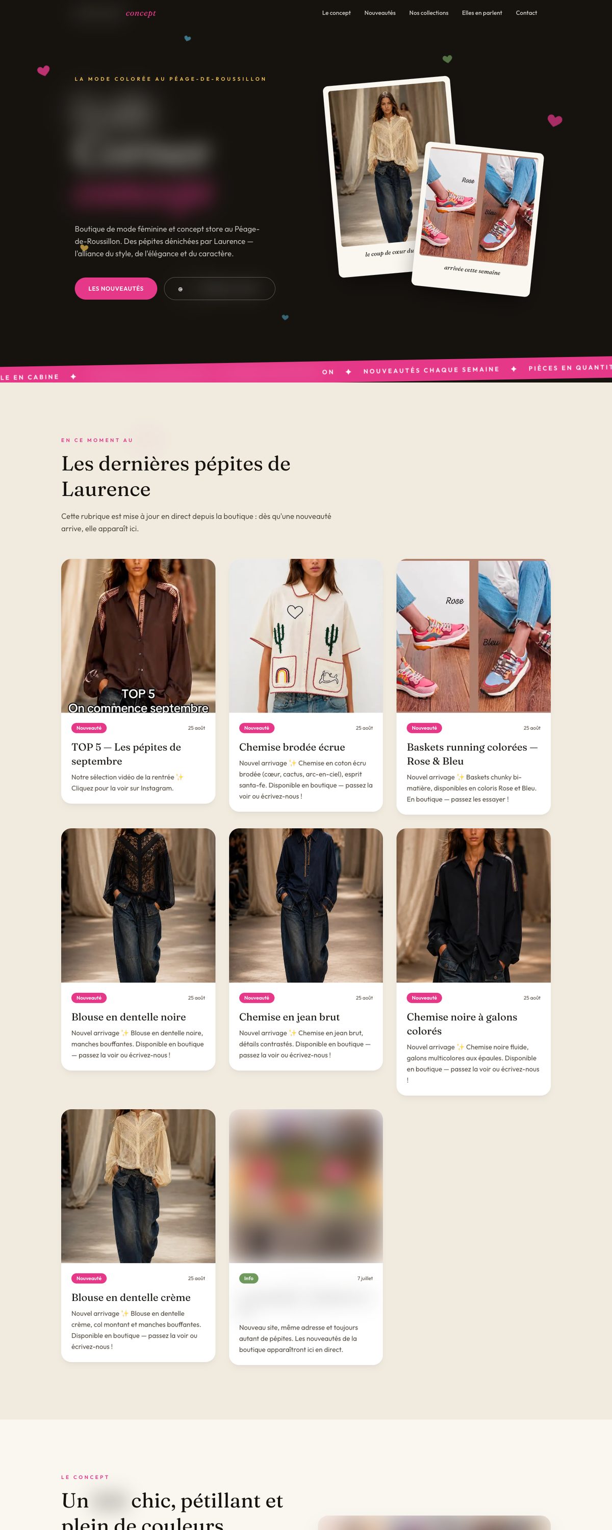 Site réalisé pour : concept store